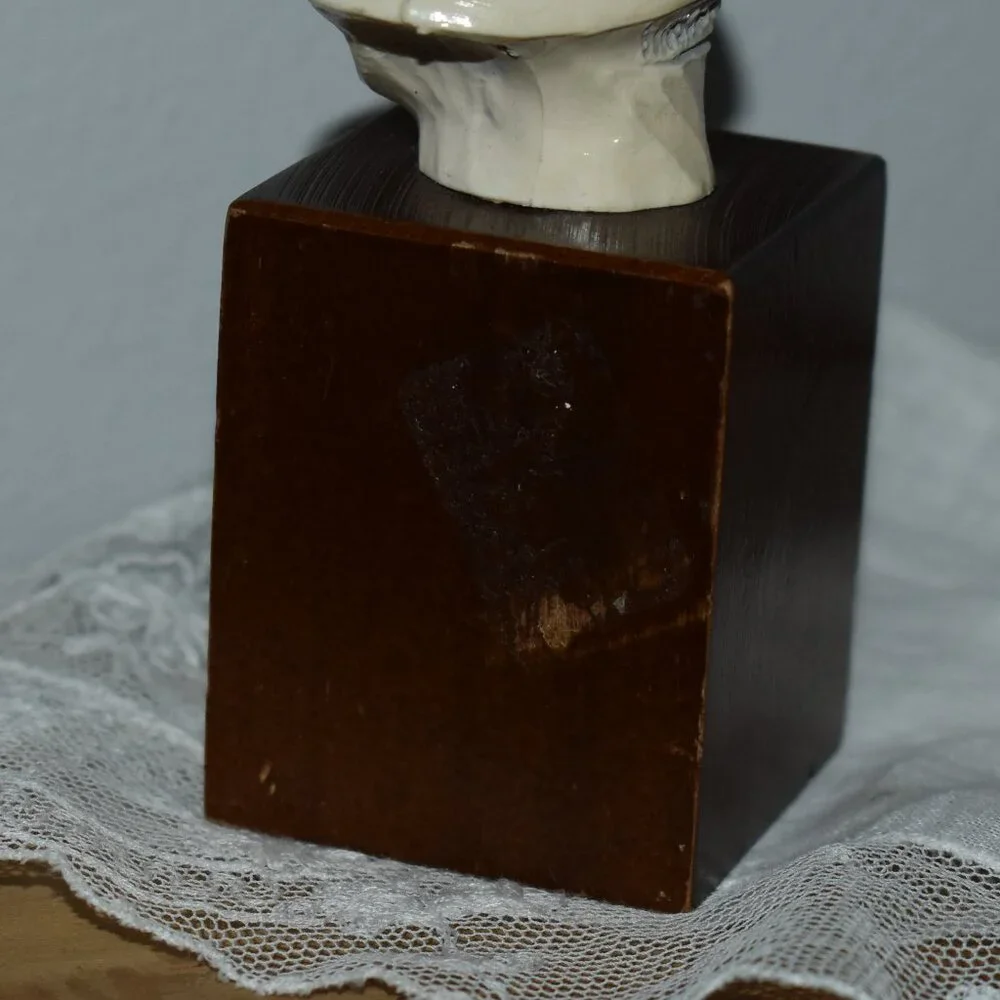 Antique Vintage Petit Resin Small Sculpture Smiling Boy Bust Decor